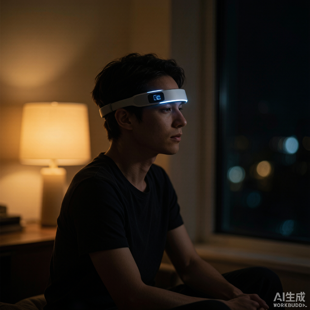 深夜,戴 uwave 放松的人